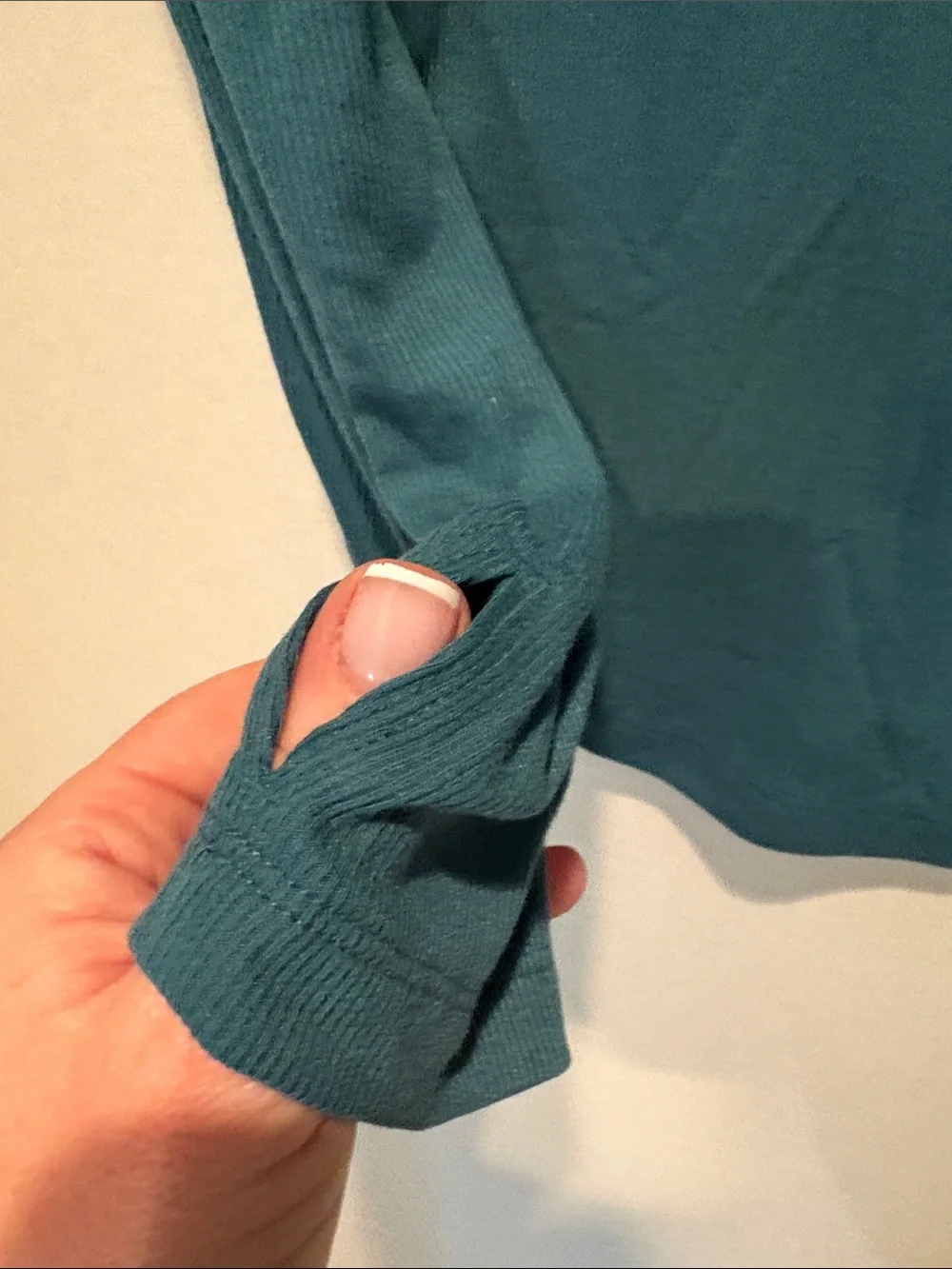 Old Navy - Girls ultralite. long sleeve ribbed t-shirt. Size XXL (18) Green teal